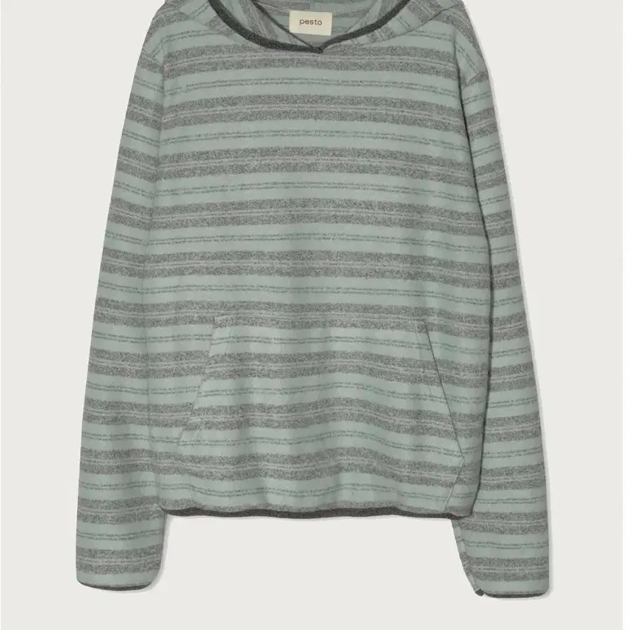 pesto 페스토 STRIPE SWEAT HOODED TOP TEA