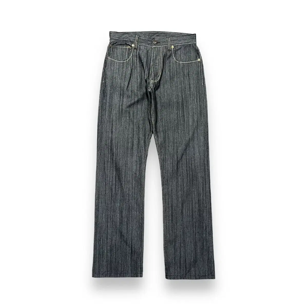 Stitched Textured Denim Pants