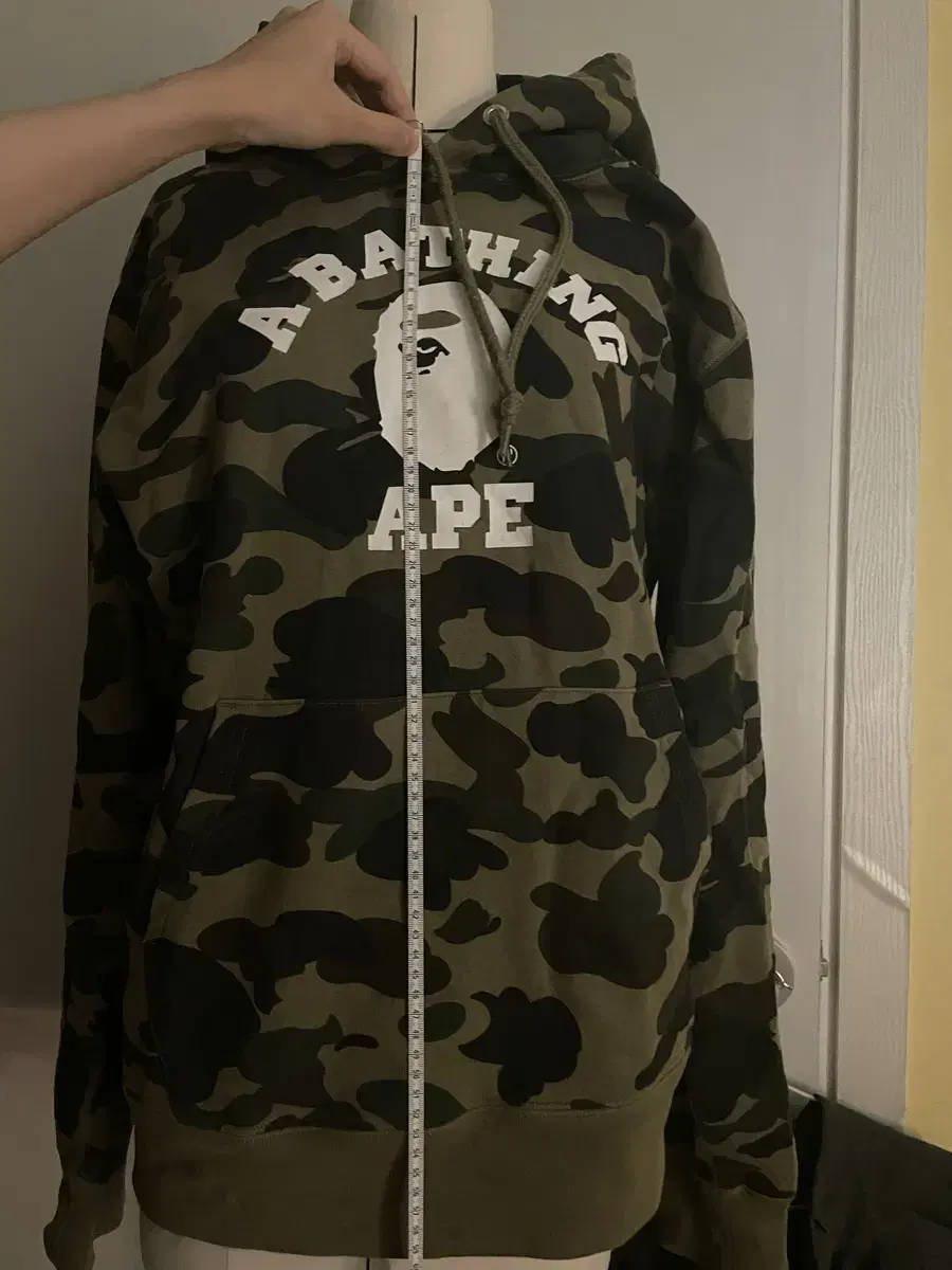 [BAPE] 베이프 퍼스트 카모 컬리지 풀오버 후드 아미 그린XL