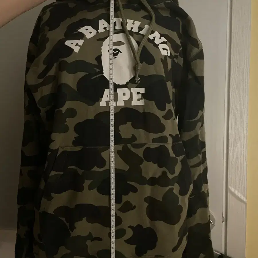 [BAPE] 베이프 퍼스트 카모 컬리지 풀오버 후드 아미 그린XL