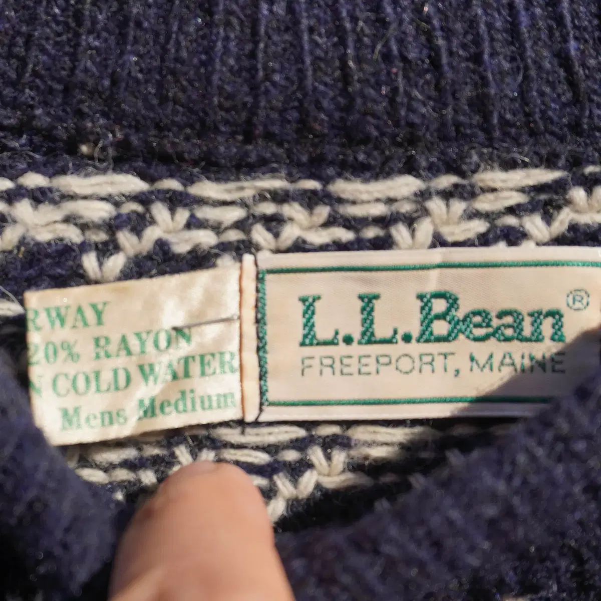 80s LLBean fisherman sweater 피셔맨 스웨터