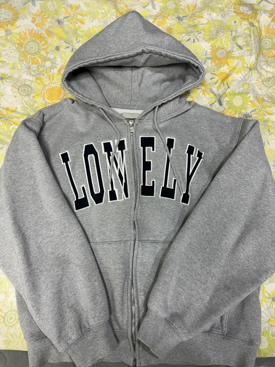 [L]nohant lonely/lovely hooded zip-up gray navy