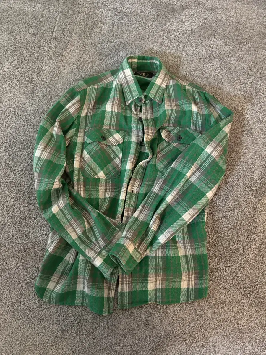 RRL Double L Western Plaid Twill Workshirt Large