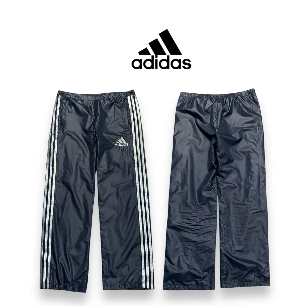 Adidas Silver Three Stripe Glossy Pants