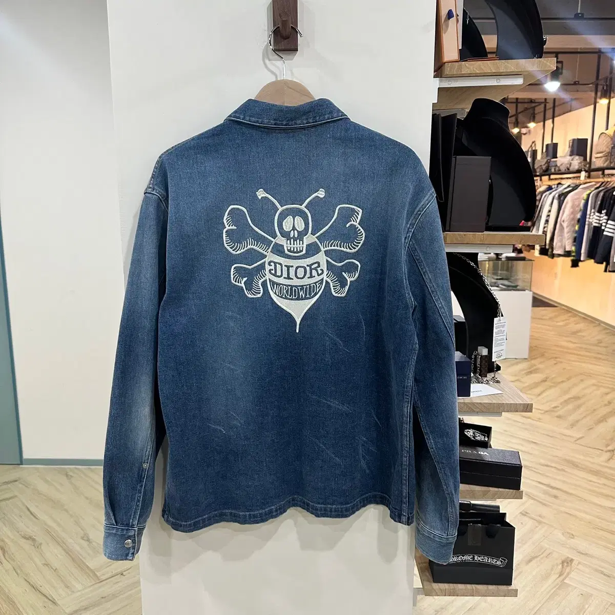 Dior X Stussy Bee Back Logo Jeans Jacket