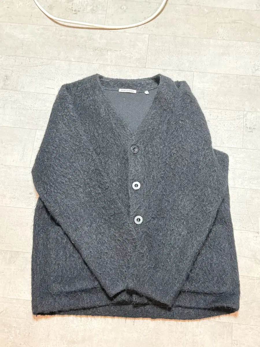 [48]Haregashi Mohair Cardigan Black