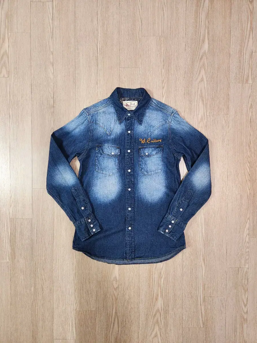 Flash Report Chain-stitch Embroidered Western Denim Shirt