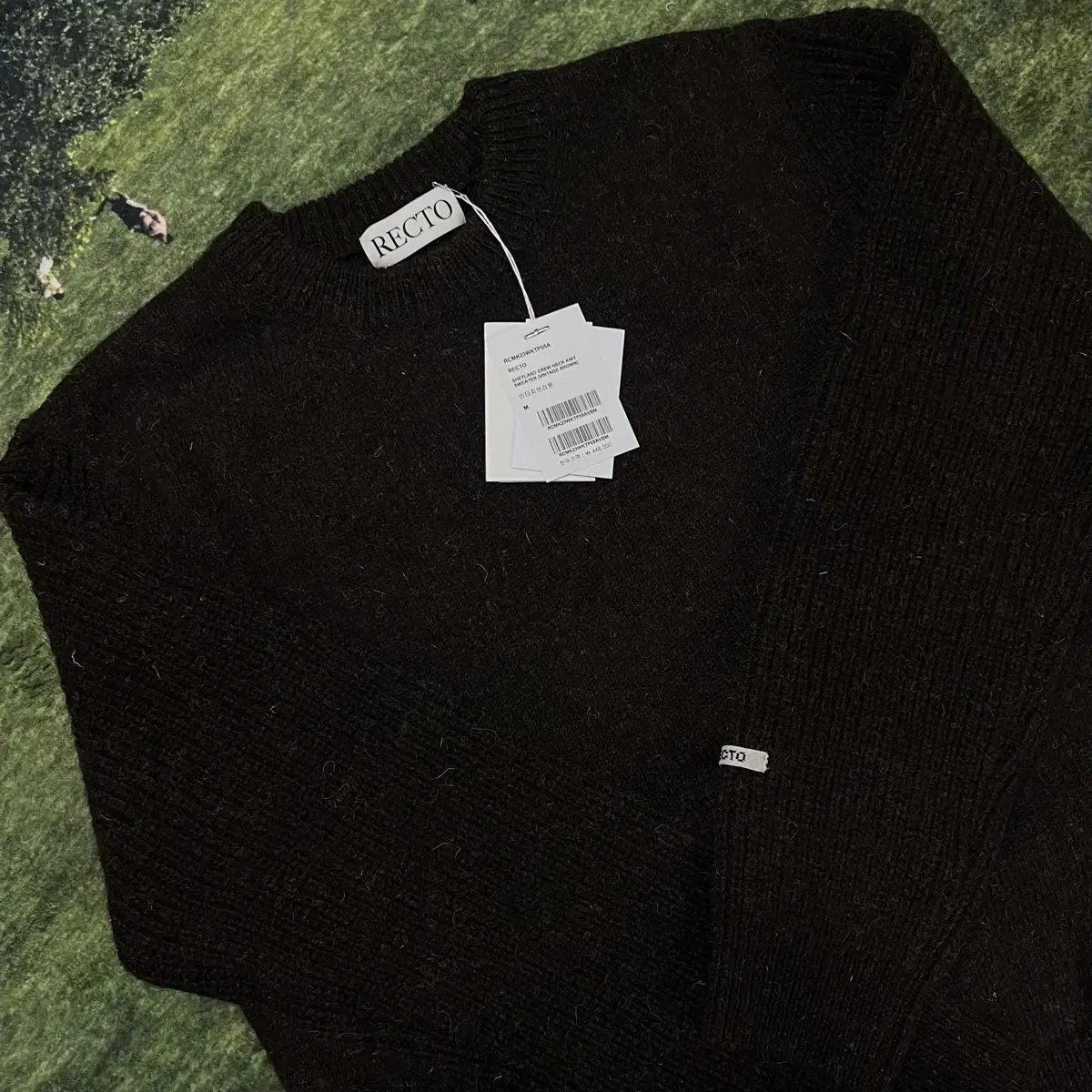 (M) Recto Shetland Crewneck Knit - Vintage Brown