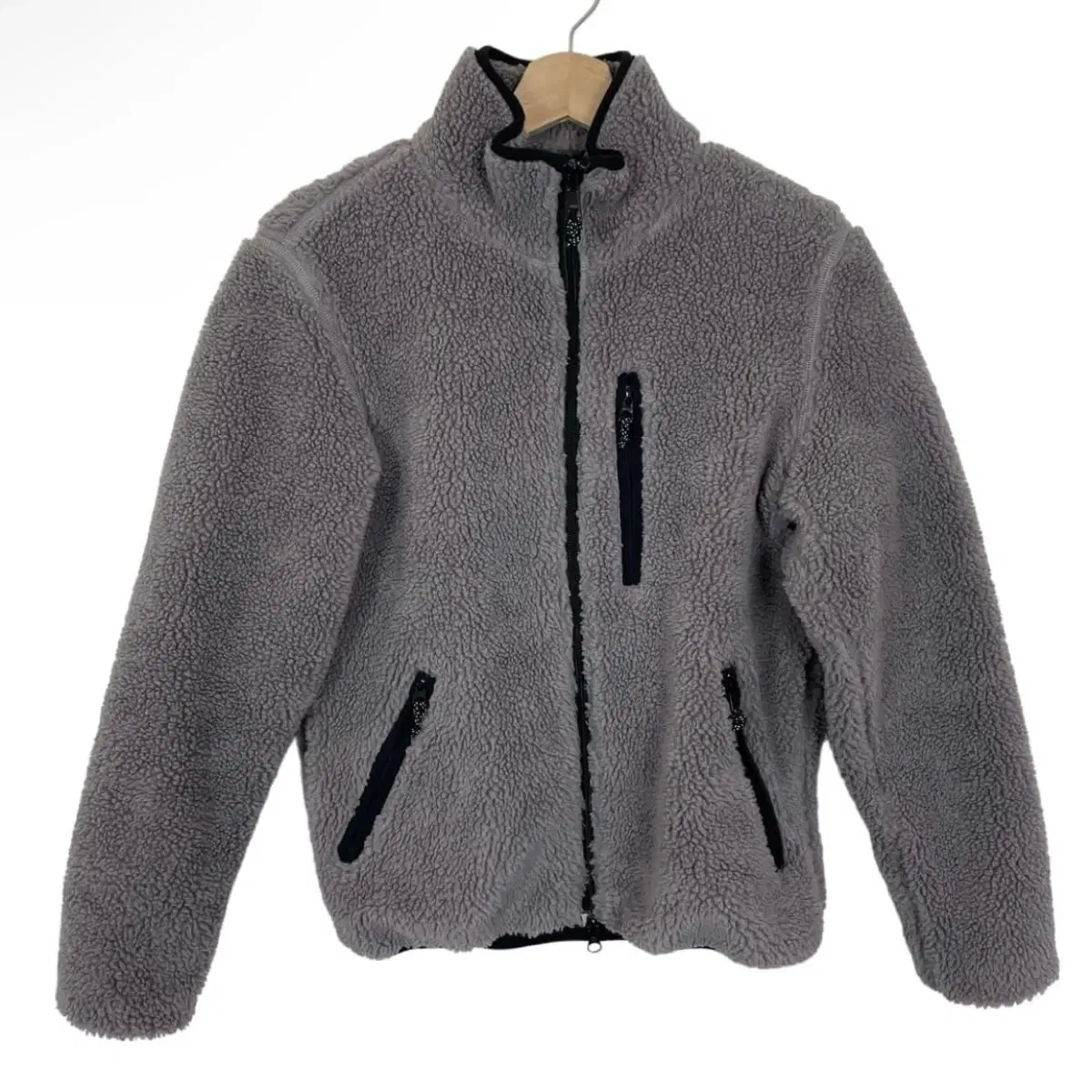 CAMP7 CampSeven Gray Furry Poly Zip Up