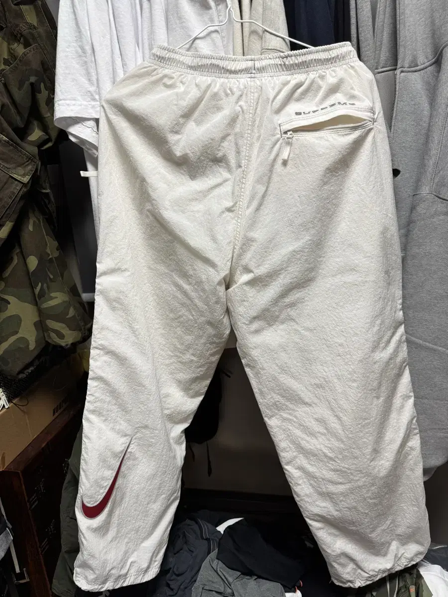 [M] Supreme x Nike Ripstop Track Pants White