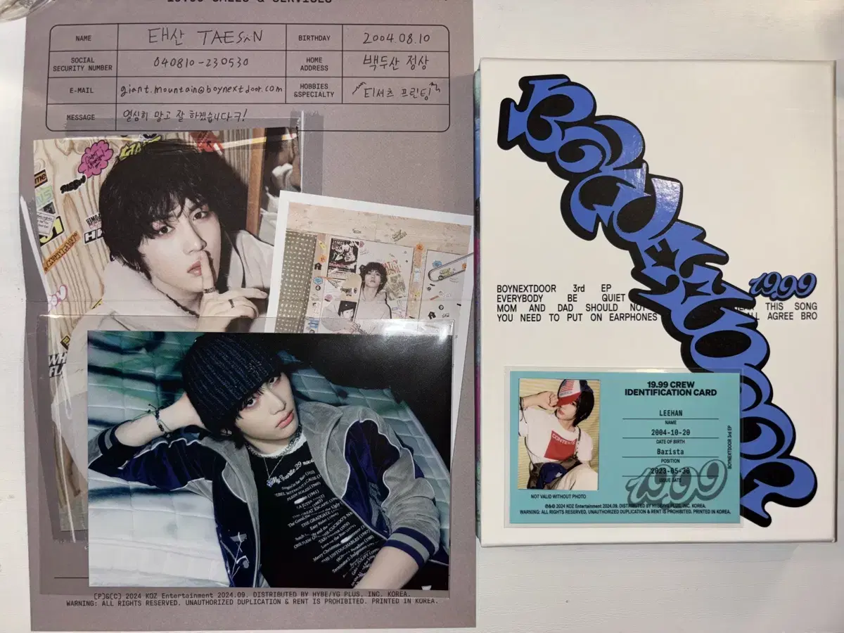 Boynextdoor 19.99 unsealed album taesan leehan Dangerous Boynextdoor