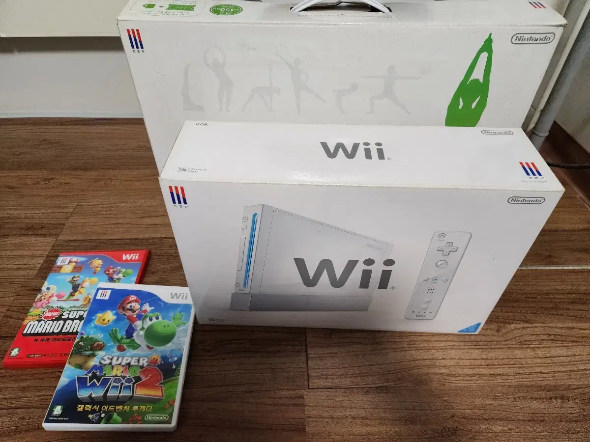 닌텐도 wii,wii fit 세트,게임cd 2장