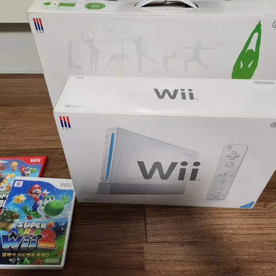 닌텐도 wii,wii fit 세트,게임cd 2장