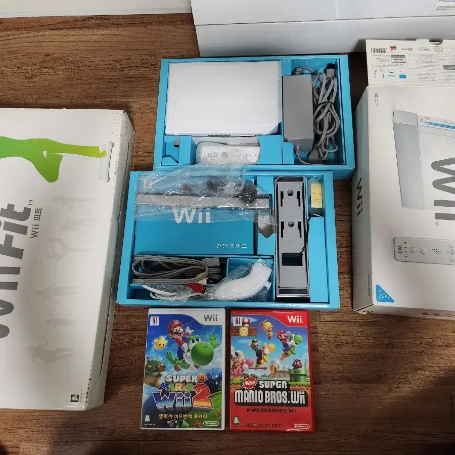 닌텐도 wii,wii fit 세트,게임cd 2장