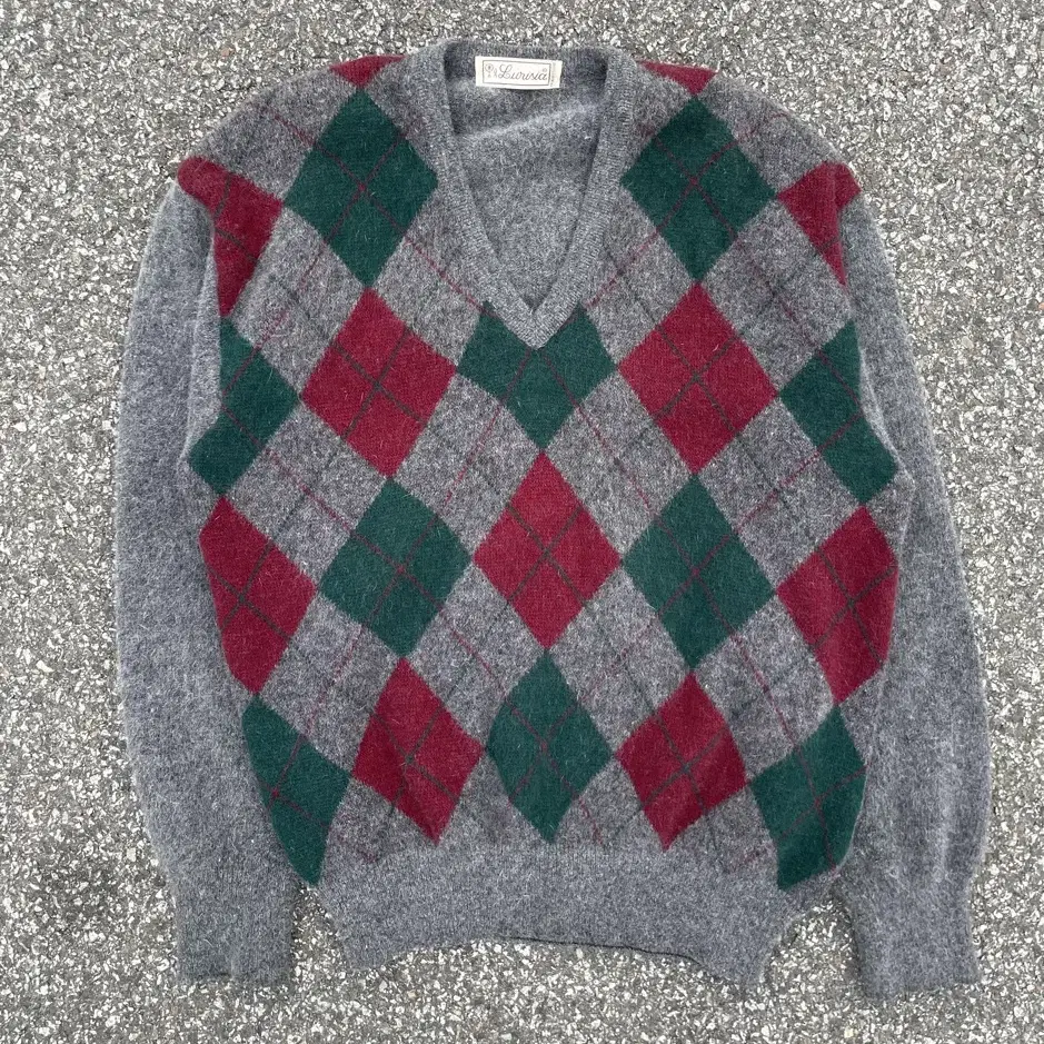 아가일 울 니트 스웨타 argyle Wool knit sweater