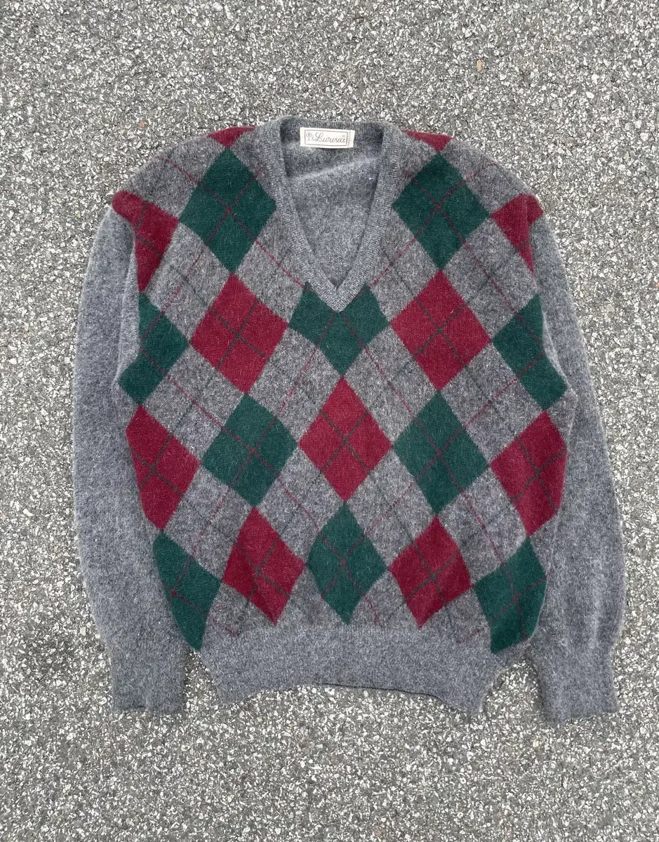 아가일 울 니트 스웨타 argyle Wool knit sweater