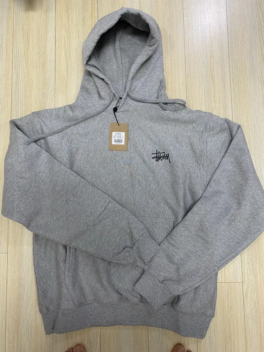 [New, with tags] Stussy Basic Hoodie ASH HEATHER size XL