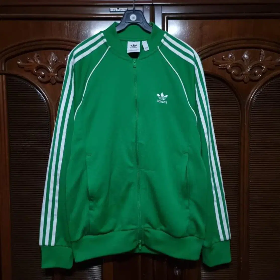 adidas original green track jersey xl