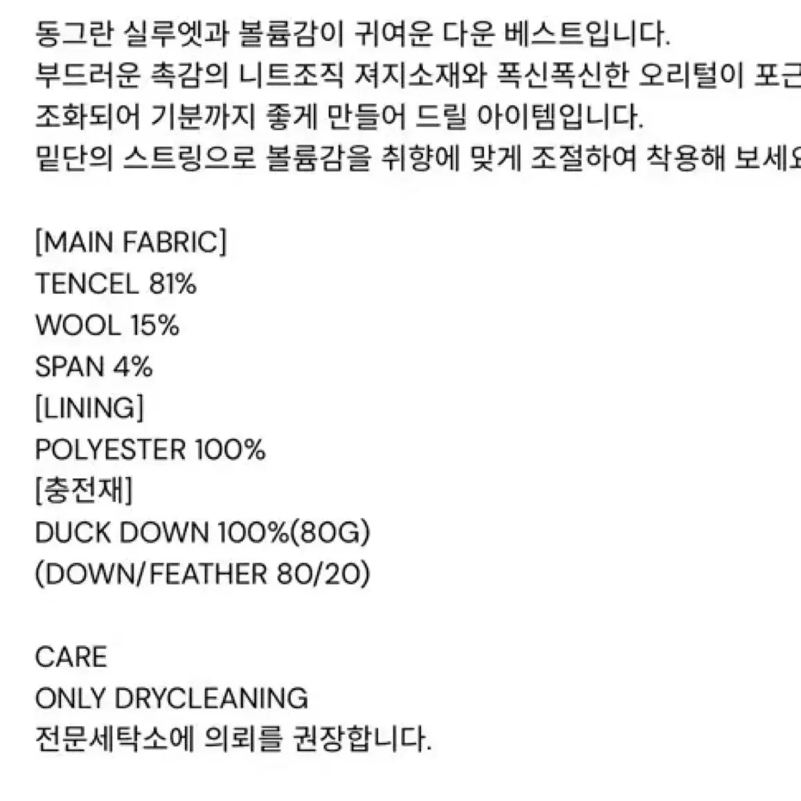 제이청 패딩 베스트