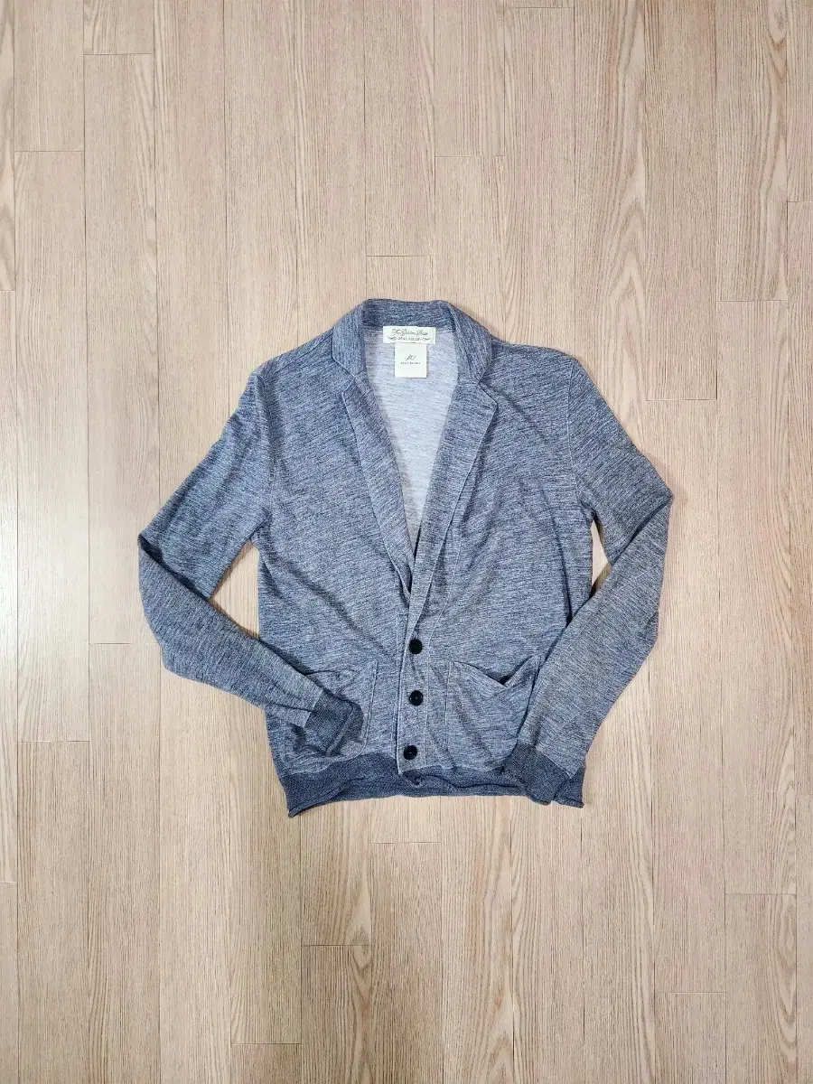 REMI RELIEF Melange Gray Linen Woven Cardigan