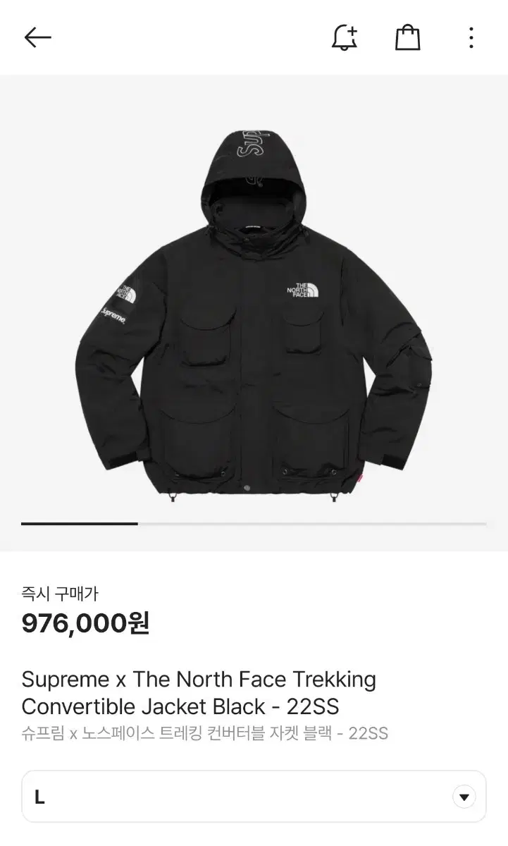 Supreme The North Face 22 s/s Trekking Convertible Black L