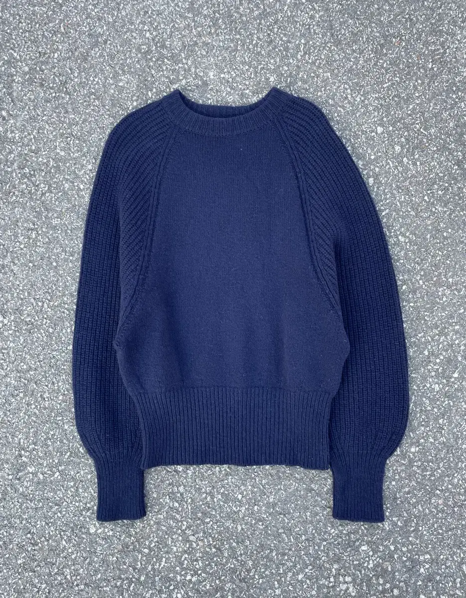 울100% Stingray Navy Wool Kint