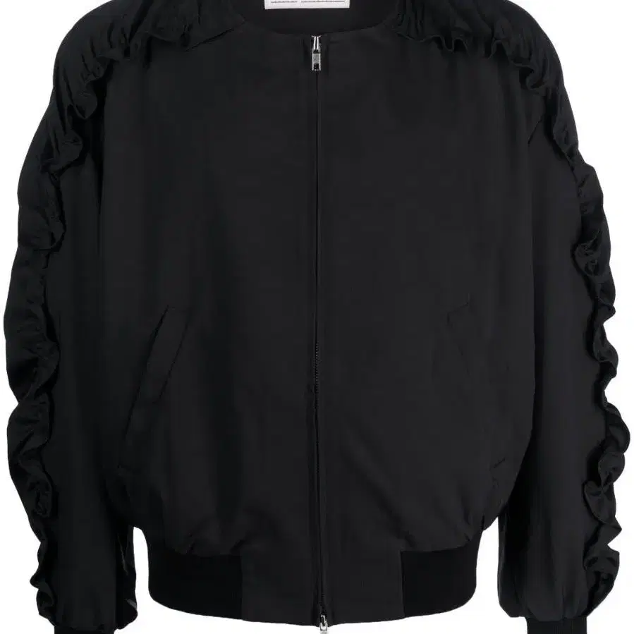 Random Identities ruffled sleeve bomber