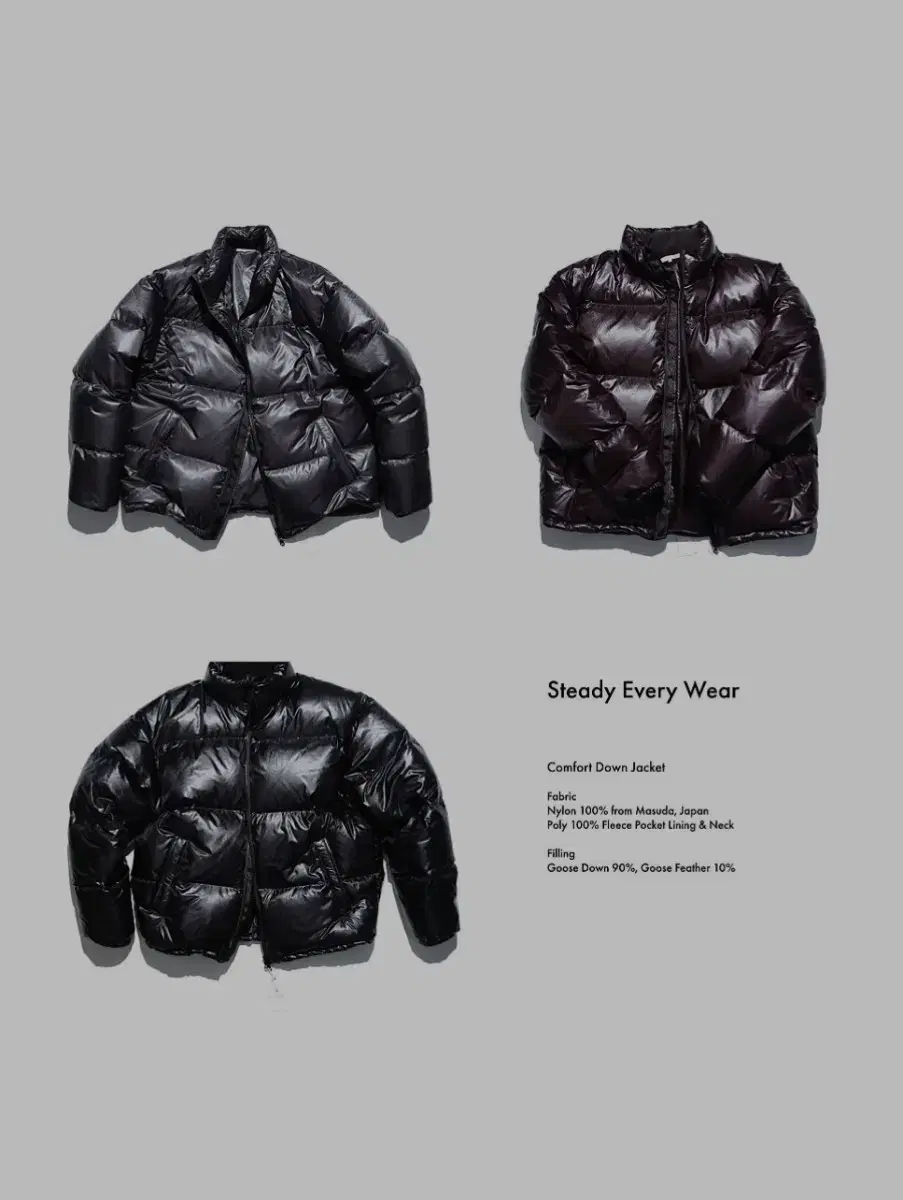 [3] Steady Everywhere Comfort Down Puffer Jacket Padded Black