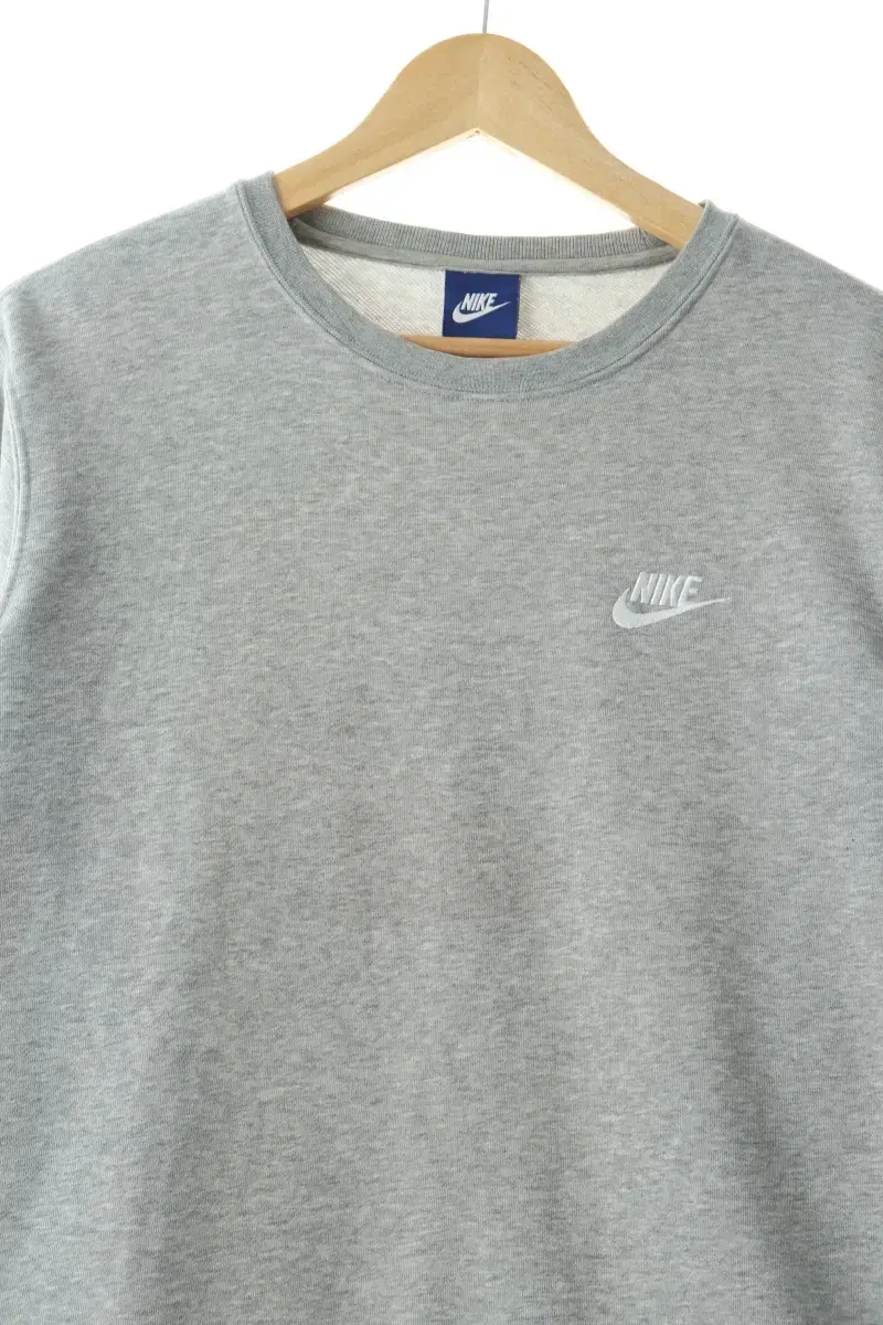 (L) Nike Man to Man T-Shirt Gray Old School Basic Fit - 1068F