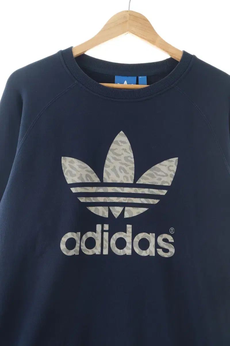 (L) Adidas Man to Man T-Shirt Navy Big Logo Limited Edition - 10695