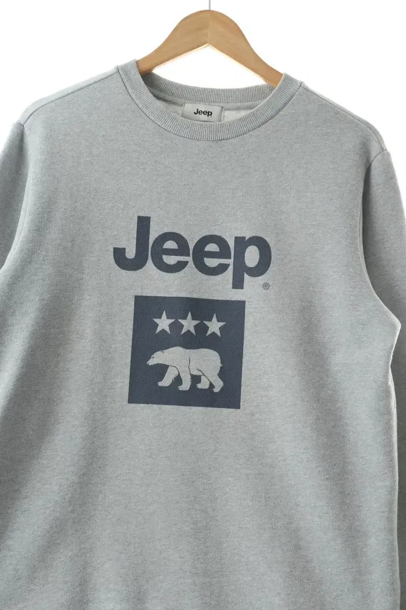 (XL) Jeep Man-to-Man T-Shirt Grey Big Logo Loose Fit - 10698