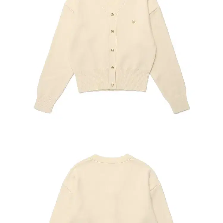 로라로라 WOOL BLENDED BASIC CARDIGAN IVORY