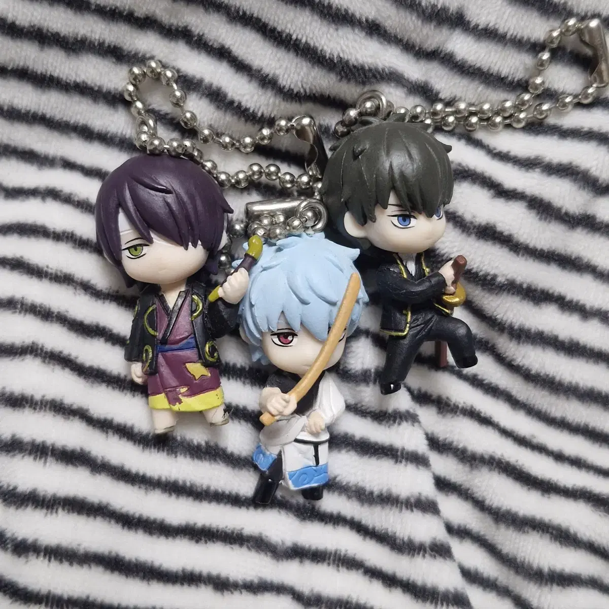 Gintama Gintoki Hijikata Takasugi Figure Keyring