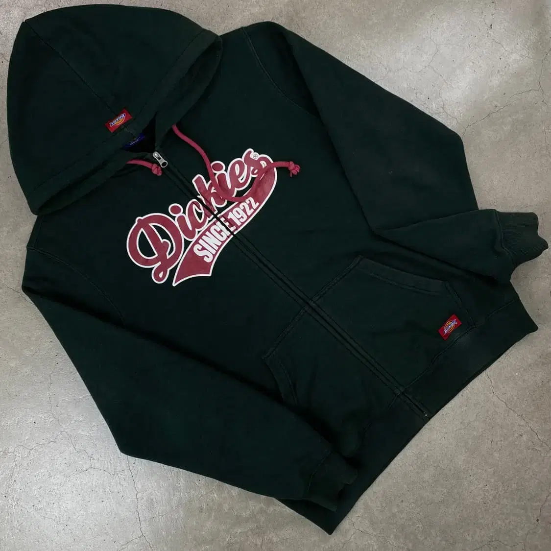 Dickies logo khaki hoodieZipped up