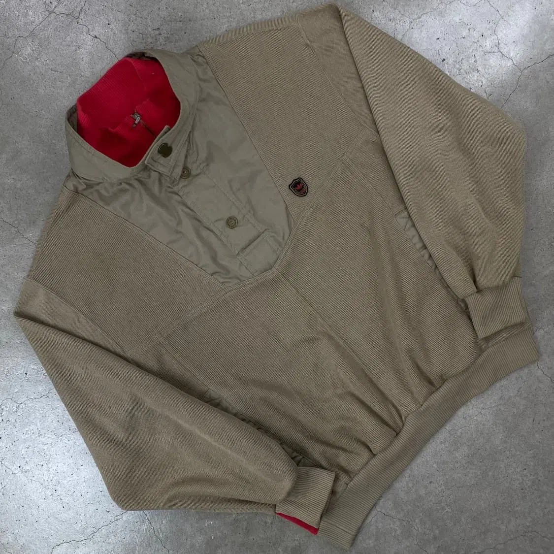 Adidas 90s Logo Beige Button Knit