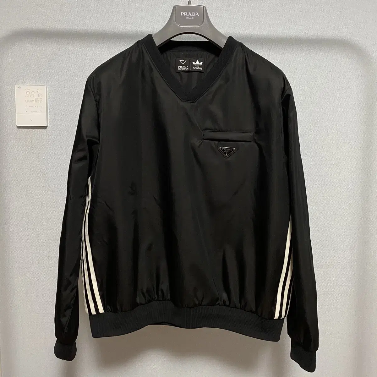 [L] Prada Adidas Rina Nylon Sweatshirt Black