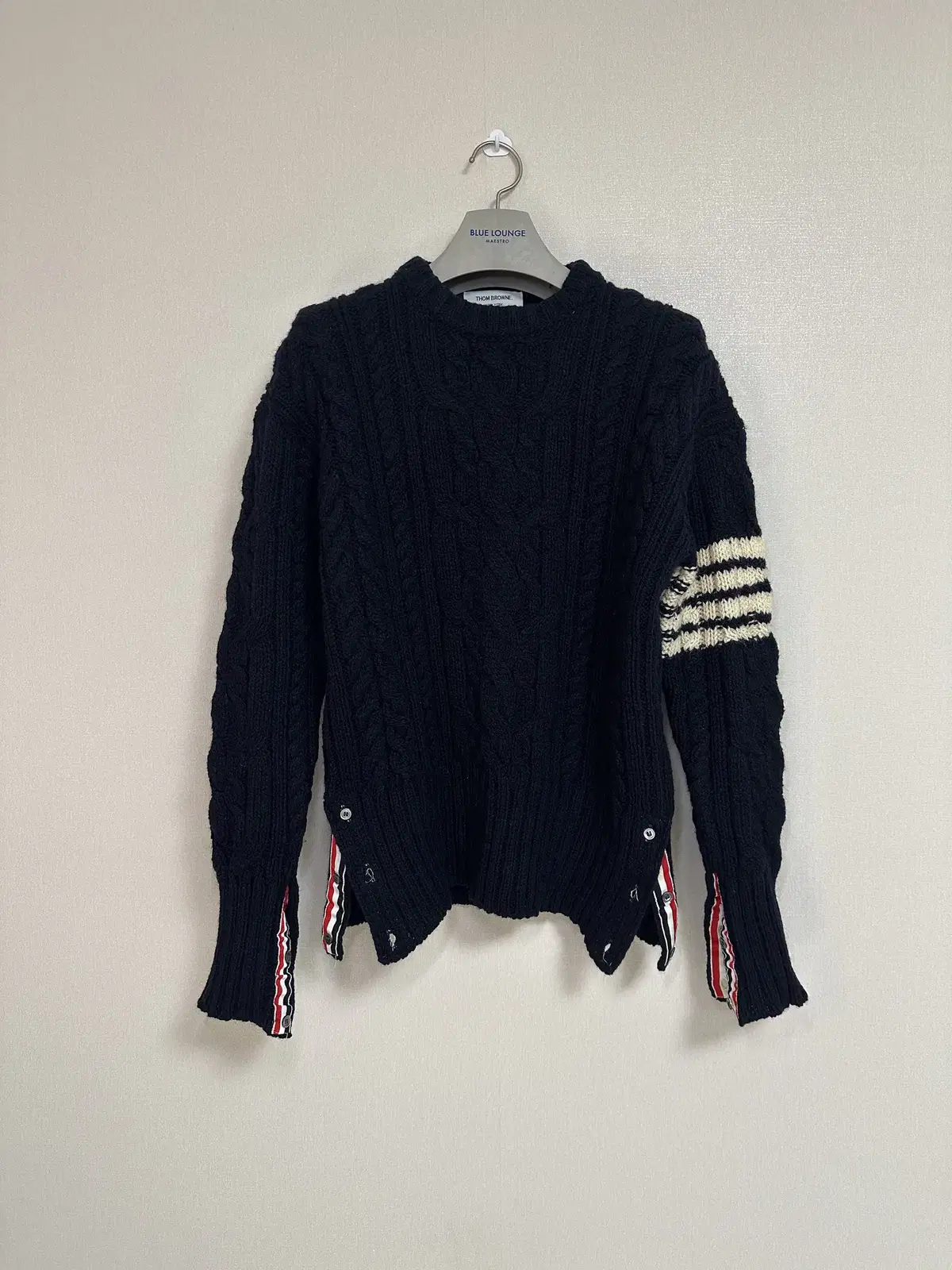 Thom Browne Mohair Aran Cable Knit Navy Size 2