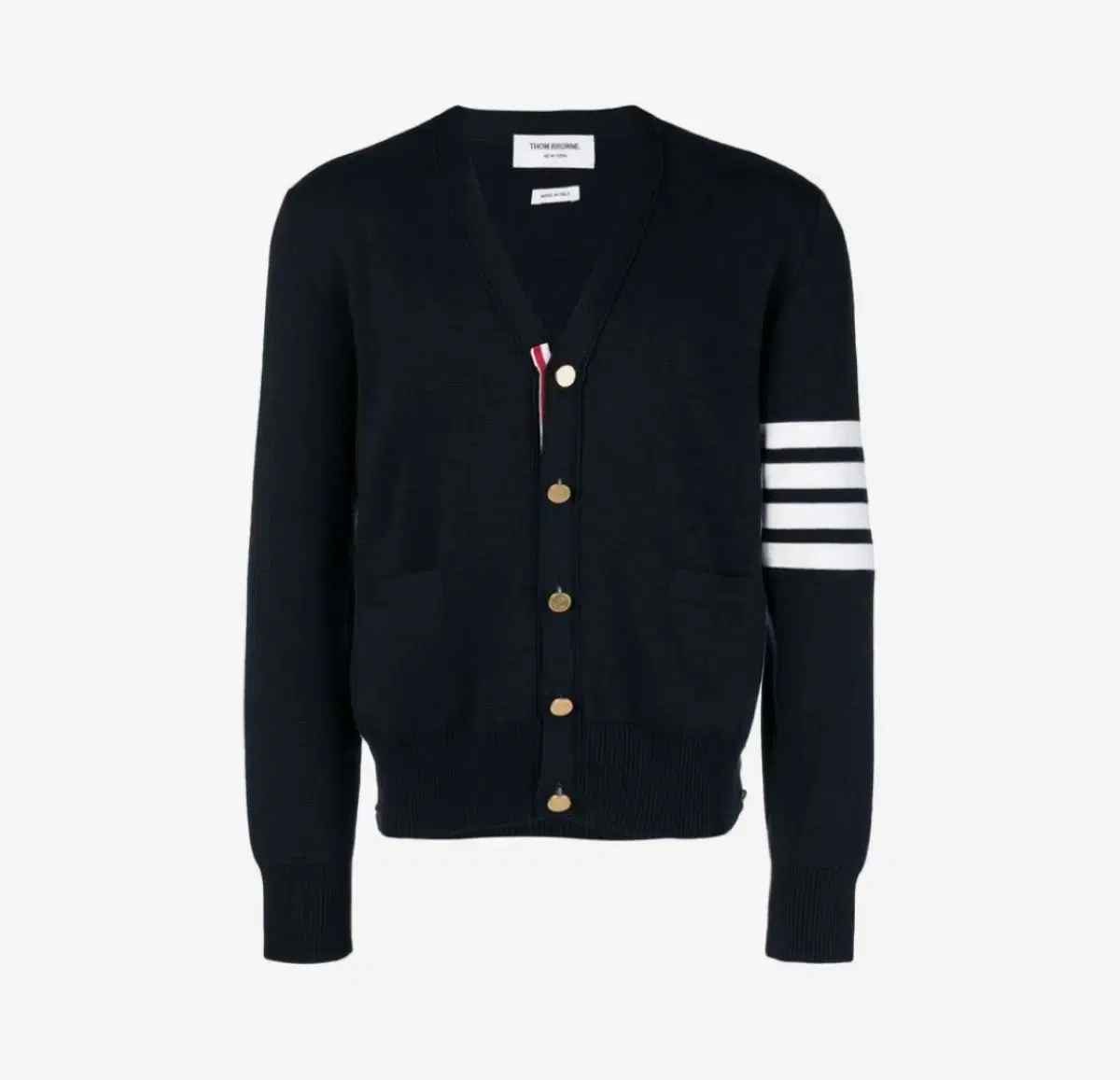 Thom Browne Milano Stitched Diagonal Cardigan Navy