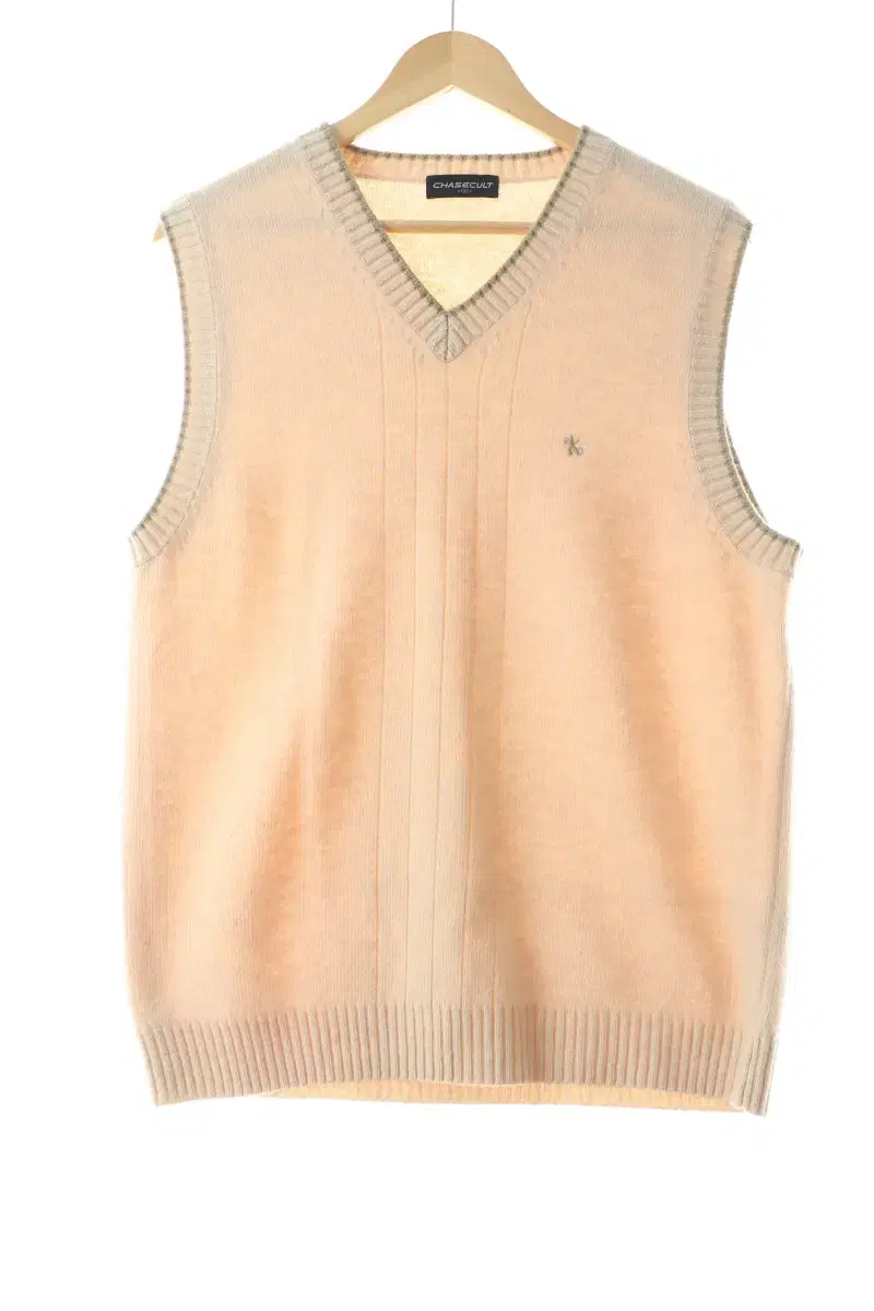 (L) BrandVintage Knit Vest Best Beige Wool Amekaji-1060C