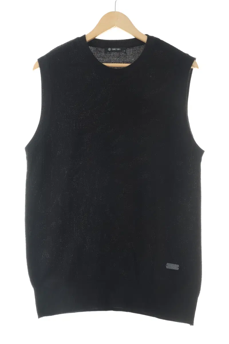 (L) BrandVintage knit vest-black old-school basic fit-10614