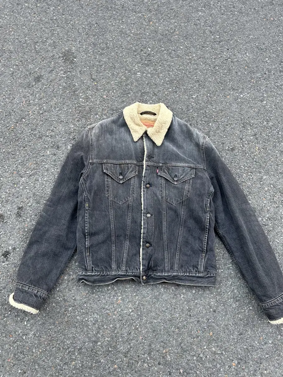 Levi's Fleece Black and Blue Tucker Jacket (L)