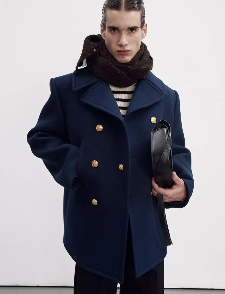 Recto Double-breasted Felted Wool Peacoat Navy M