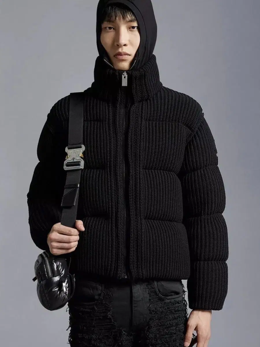 [M] 22FW Moncler Moncler Alex padded knit cardigan jacket black