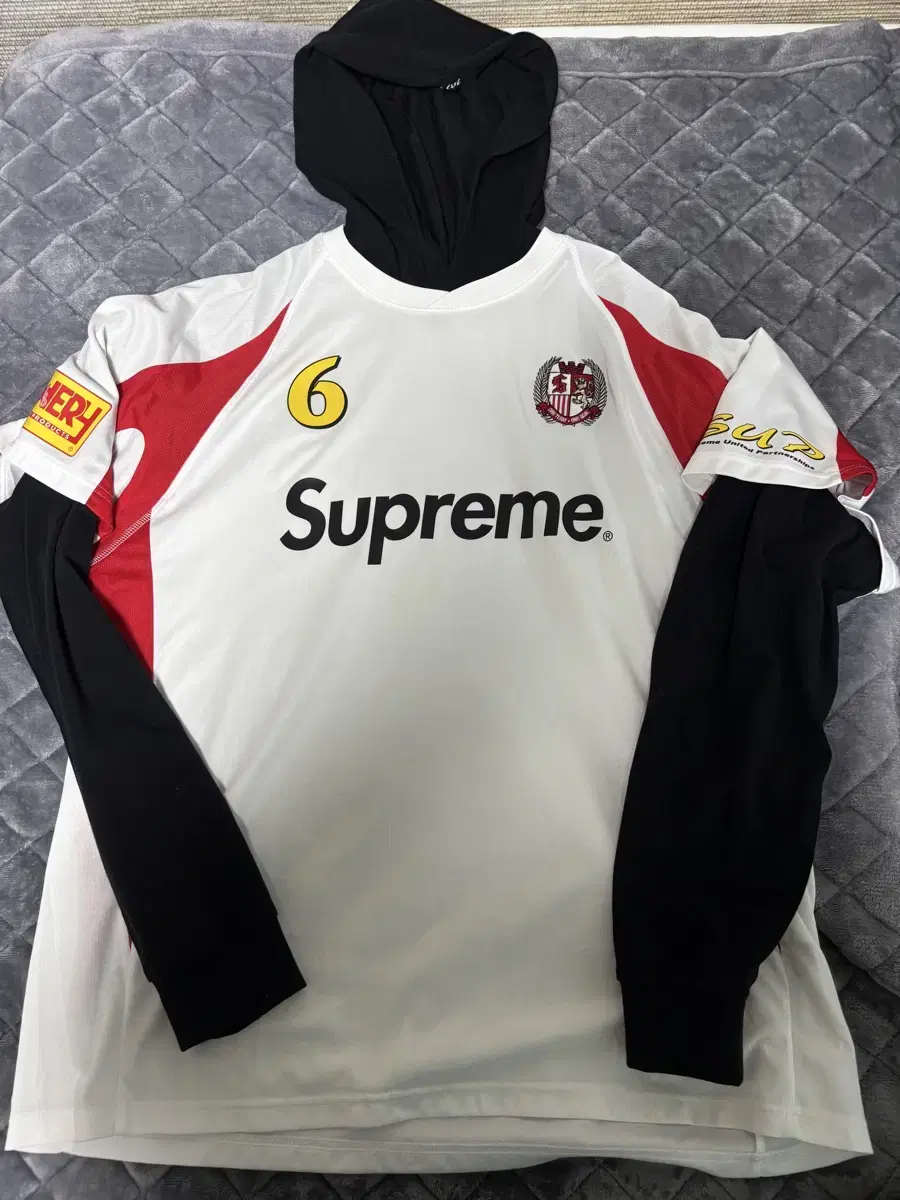 Supreme Hooded Soccer Jersey White XL