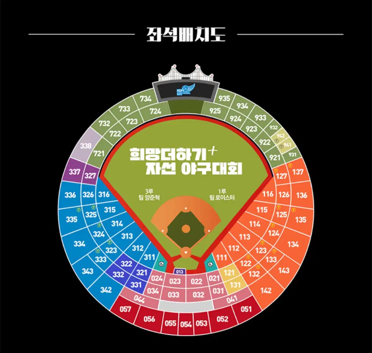 희망더하기 자선야구 중앙탁자석 33구역 2연석 원가 양도