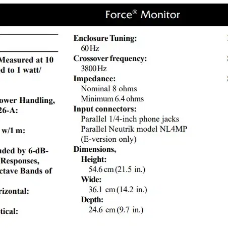 EV 12인치 2웨이 모니터 스피커 Force Monitor