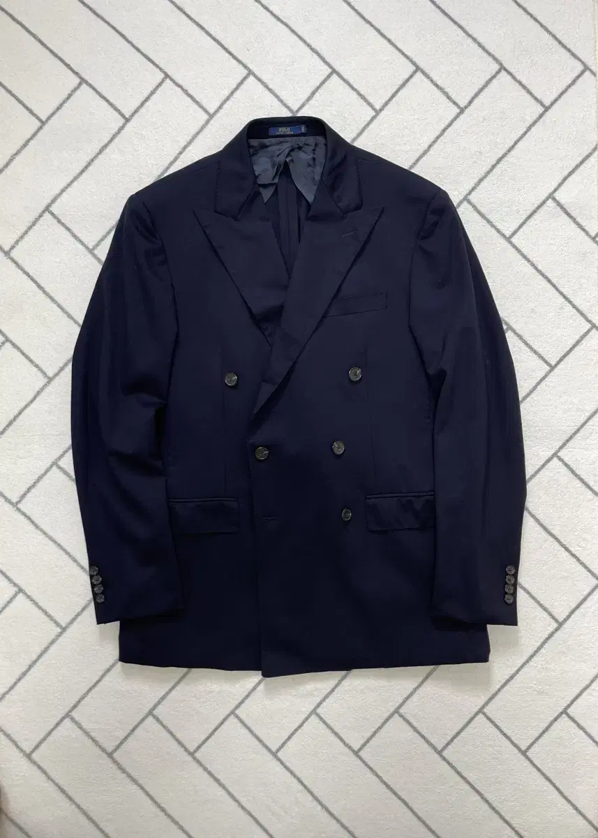 (Class A/42L) Polo Double-breasted Wool Suit Jacket