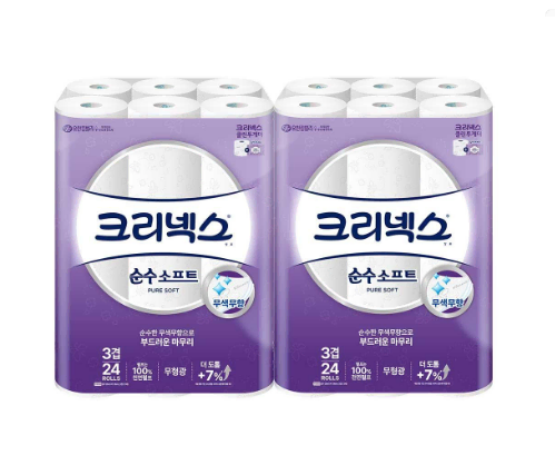 무료배송-크리넥스 순수소프트 3겹 28m 24롤 2개 화장지