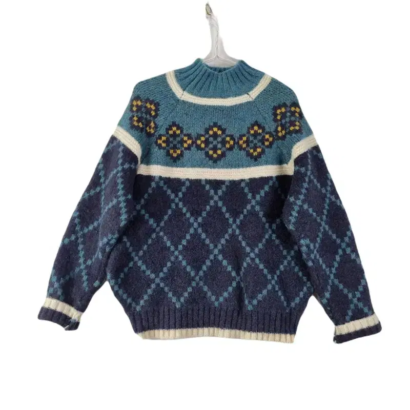 E8857 WFREE Half Neck Pullover Printed bloo Knit/Dirk