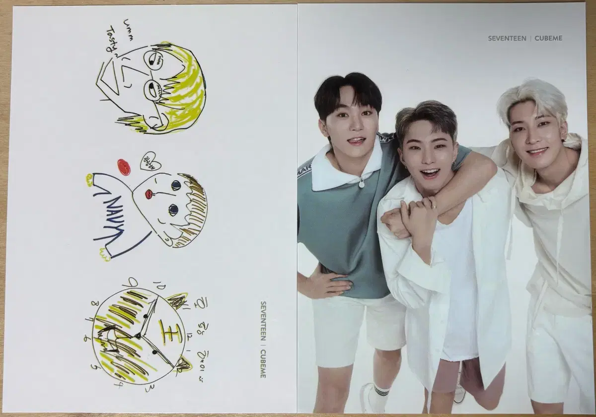 Seventeen hoshi wonwoo seungkwan Cubemi postcard Pre-order benefits